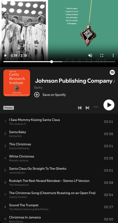 Johnson Publishing Company Archive Holiday Card Animation Screen